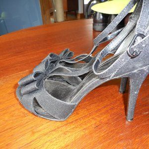 Women's Dress Sandals Black with silver specks